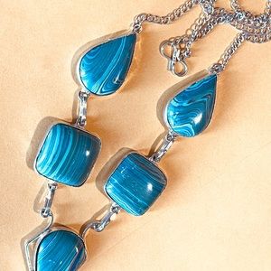 Rainbow Calsilica Necklace Sterling Silver India Artisan tribal